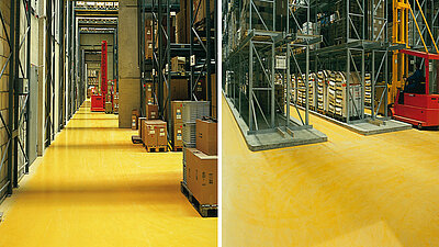 Selbstnivellierender Industrieboden (HRL Belag) in der Marburger Tapetenfabrik GmbH + Co. KG